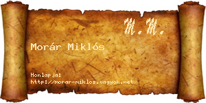 Morár Miklós névjegykártya